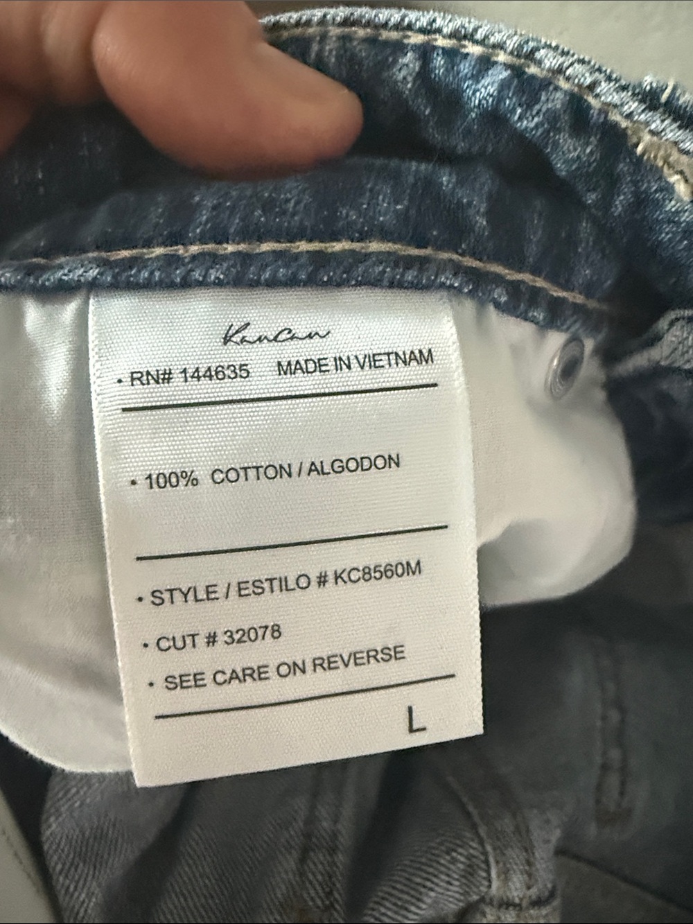 NWT KANCAN Denim Distressed Frayed Hem Blue Shorts Sz L - Picture 13 of 13